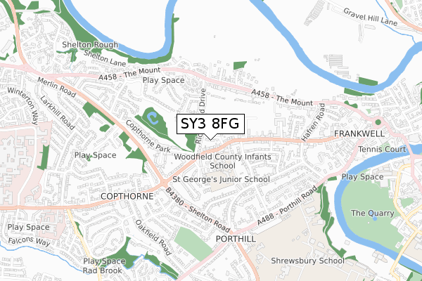 SY3 8FG map - small scale - OS Open Zoomstack (Ordnance Survey) SY3 8FG map - small scale - OS Open Zoomstack (Ordnance Survey)