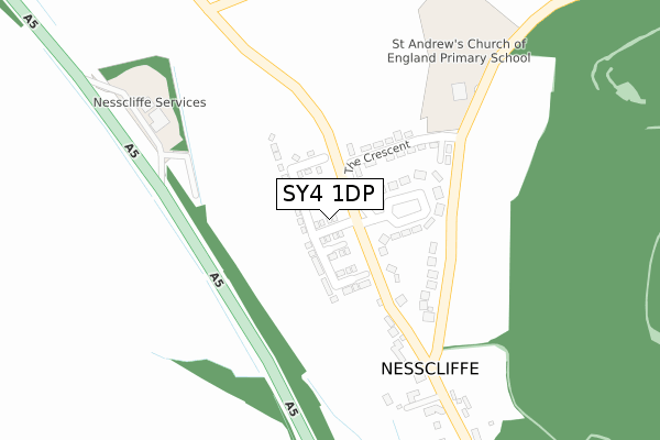 SY4 1DP map - large scale - OS Open Zoomstack (Ordnance Survey)