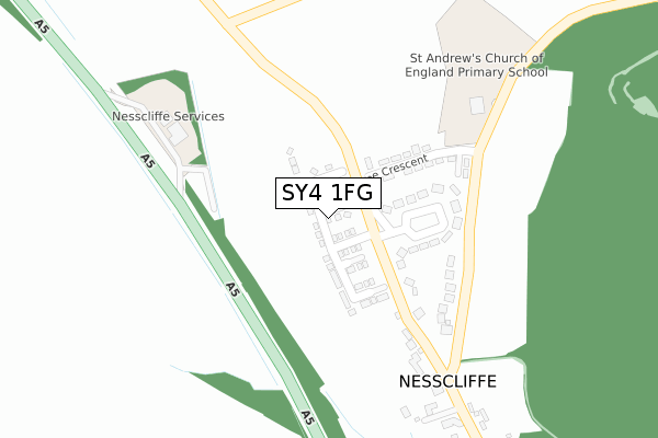 SY4 1FG map - large scale - OS Open Zoomstack (Ordnance Survey)