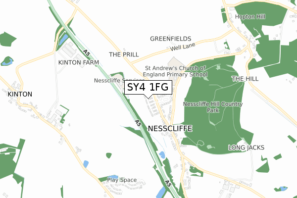 SY4 1FG map - small scale - OS Open Zoomstack (Ordnance Survey)