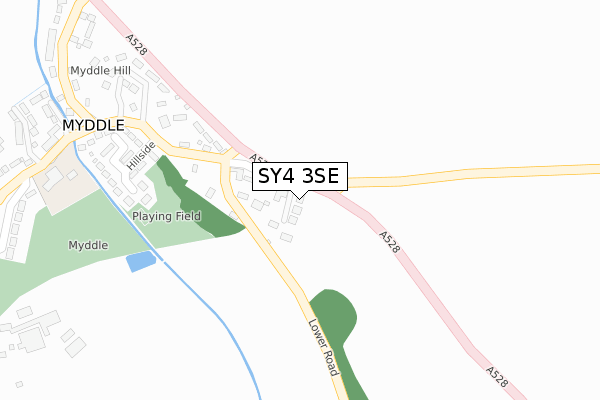 SY4 3SE map - large scale - OS Open Zoomstack (Ordnance Survey)