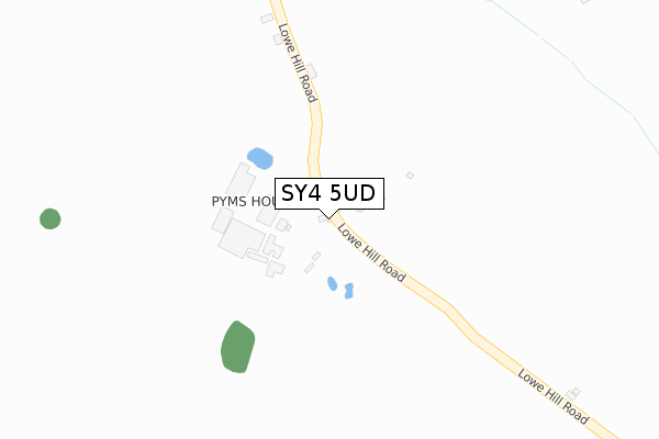 SY4 5UD map - large scale - OS Open Zoomstack (Ordnance Survey)