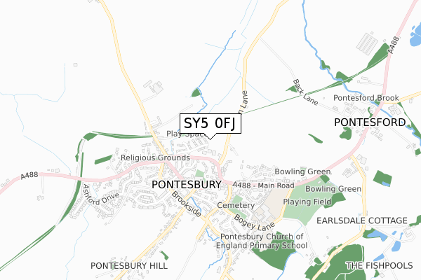 SY5 0FJ map - small scale - OS Open Zoomstack (Ordnance Survey) SY5 0FJ map - small scale - OS Open Zoomstack (Ordnance Survey)