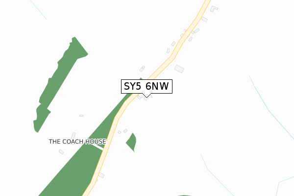 SY5 6NW map - large scale - OS Open Zoomstack (Ordnance Survey)