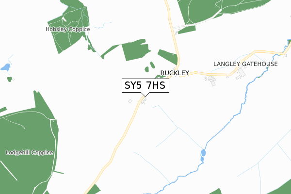 SY5 7HS map - small scale - OS Open Zoomstack (Ordnance Survey)