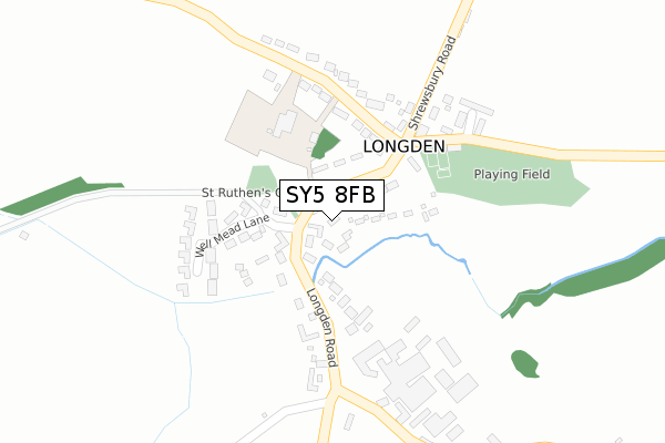 SY5 8FB map - large scale - OS Open Zoomstack (Ordnance Survey)