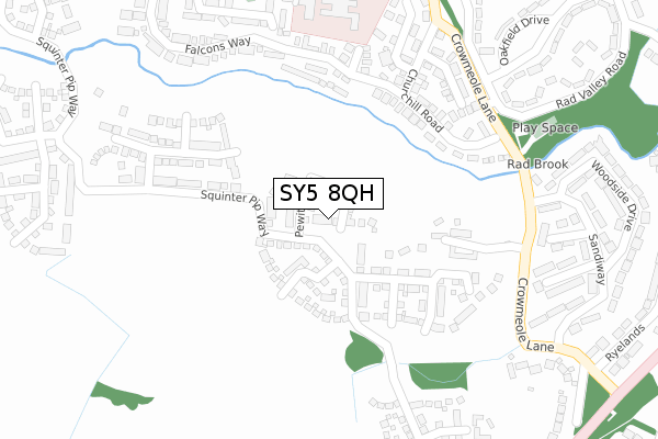 SY5 8QH map - large scale - OS Open Zoomstack (Ordnance Survey)