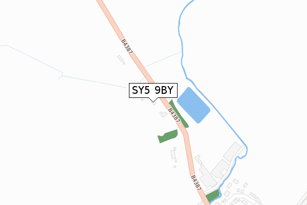 SY5 9BY map - large scale - OS Open Zoomstack (Ordnance Survey)
