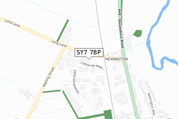 SY7 7BP map - large scale - OS Open Zoomstack (Ordnance Survey)