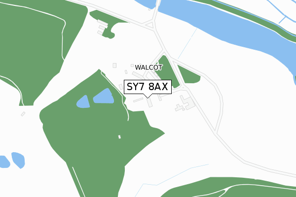 SY7 8AX map - large scale - OS Open Zoomstack (Ordnance Survey)