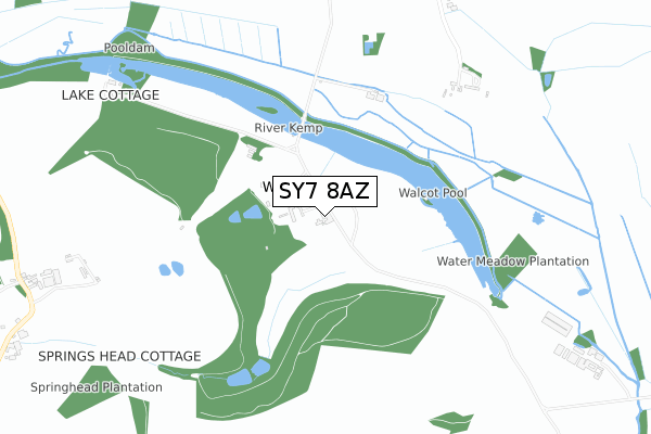 SY7 8AZ map - small scale - OS Open Zoomstack (Ordnance Survey) SY7 8AZ map - small scale - OS Open Zoomstack (Ordnance Survey)