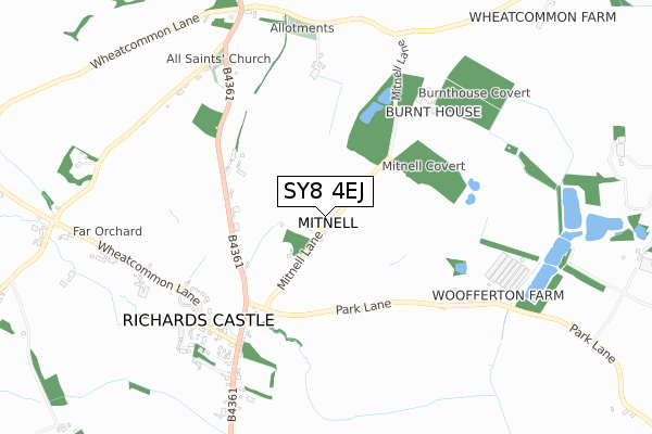 SY8 4EJ map - small scale - OS Open Zoomstack (Ordnance Survey)