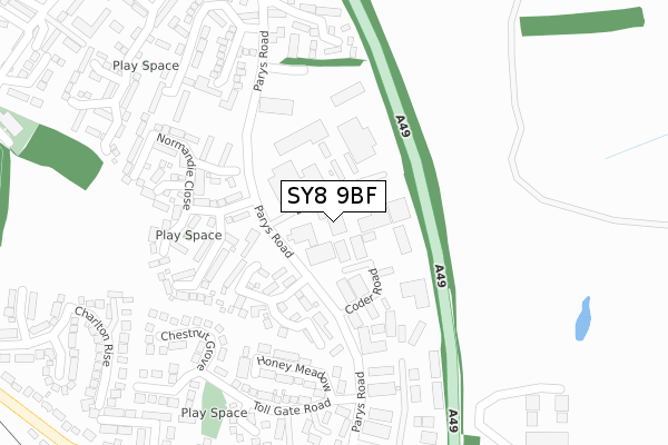 SY8 9BF map - large scale - OS Open Zoomstack (Ordnance Survey) SY8 9BF map - large scale - OS Open Zoomstack (Ordnance Survey)
