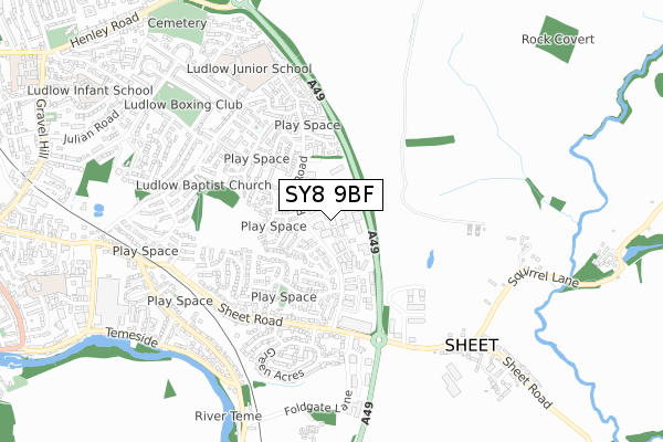 SY8 9BF map - small scale - OS Open Zoomstack (Ordnance Survey) SY8 9BF map - small scale - OS Open Zoomstack (Ordnance Survey)