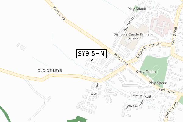 SY9 5HN map - large scale - OS Open Zoomstack (Ordnance Survey)