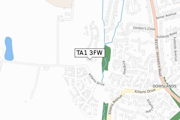 TA1 3FW map - large scale - OS Open Zoomstack (Ordnance Survey) TA1 3FW map - large scale - OS Open Zoomstack (Ordnance Survey)