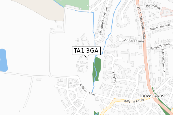 TA1 3GA map - large scale - OS Open Zoomstack (Ordnance Survey) TA1 3GA map - large scale - OS Open Zoomstack (Ordnance Survey)
