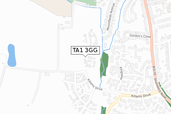 TA1 3GG map - large scale - OS Open Zoomstack (Ordnance Survey) TA1 3GG map - large scale - OS Open Zoomstack (Ordnance Survey)