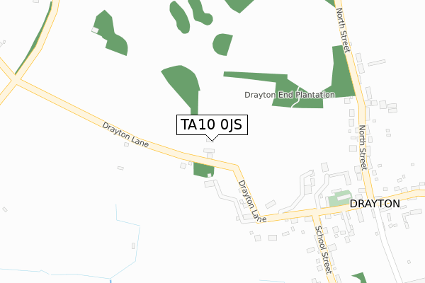 TA10 0JS map - large scale - OS Open Zoomstack (Ordnance Survey)
