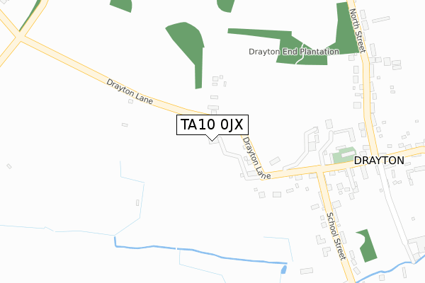 TA10 0JX map - large scale - OS Open Zoomstack (Ordnance Survey)