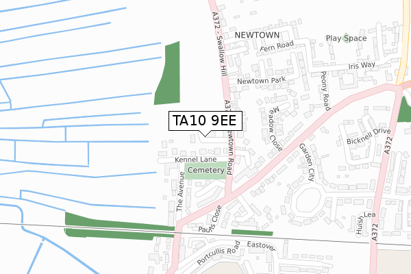 TA10 9EE map - large scale - OS Open Zoomstack (Ordnance Survey)