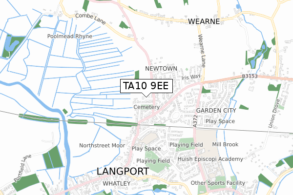 TA10 9EE map - small scale - OS Open Zoomstack (Ordnance Survey)