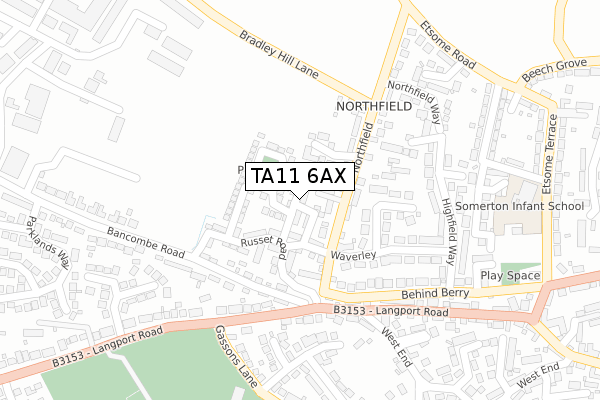 TA11 6AX map - large scale - OS Open Zoomstack (Ordnance Survey) TA11 6AX map - large scale - OS Open Zoomstack (Ordnance Survey)