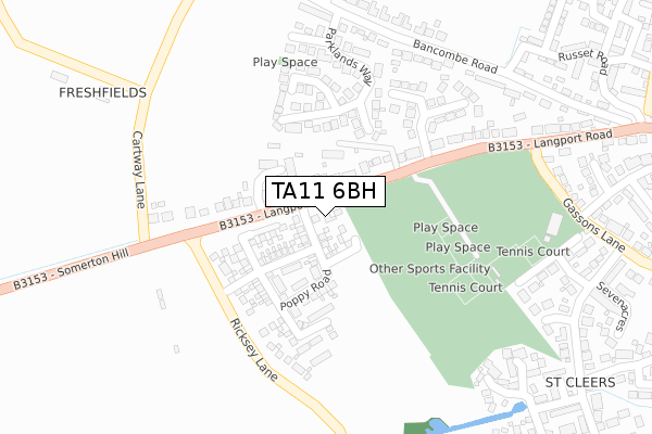 TA11 6BH map - large scale - OS Open Zoomstack (Ordnance Survey) TA11 6BH map - large scale - OS Open Zoomstack (Ordnance Survey)