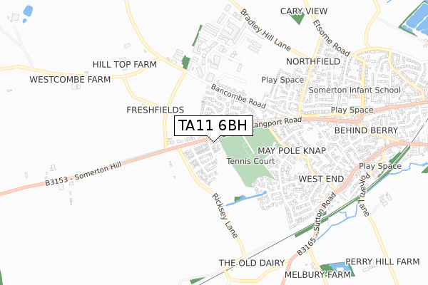 TA11 6BH map - small scale - OS Open Zoomstack (Ordnance Survey) TA11 6BH map - small scale - OS Open Zoomstack (Ordnance Survey)