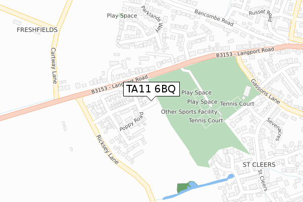 TA11 6BQ map - large scale - OS Open Zoomstack (Ordnance Survey) TA11 6BQ map - large scale - OS Open Zoomstack (Ordnance Survey)