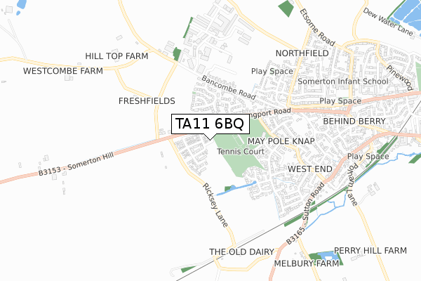 TA11 6BQ map - small scale - OS Open Zoomstack (Ordnance Survey) TA11 6BQ map - small scale - OS Open Zoomstack (Ordnance Survey)