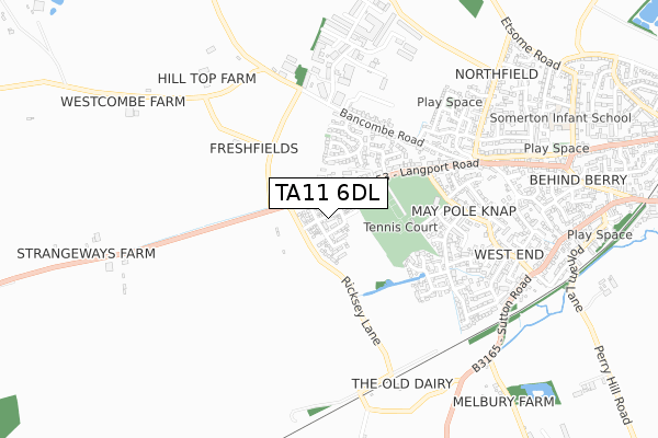 TA11 6DL map - small scale - OS Open Zoomstack (Ordnance Survey)