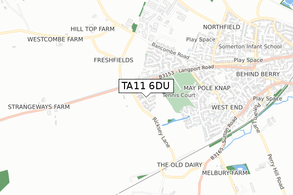 TA11 6DU map - small scale - OS Open Zoomstack (Ordnance Survey)