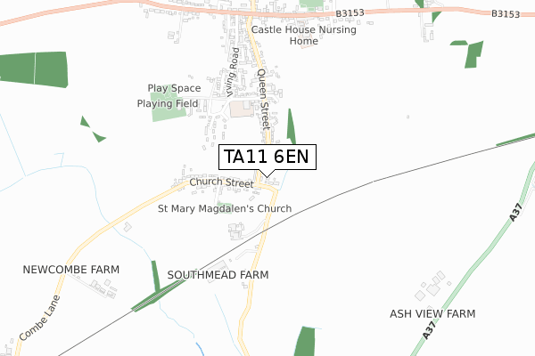 TA11 6EN map - small scale - OS Open Zoomstack (Ordnance Survey)