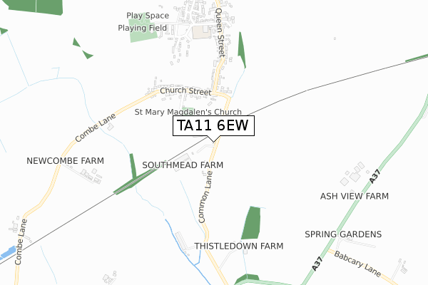 TA11 6EW map - small scale - OS Open Zoomstack (Ordnance Survey)