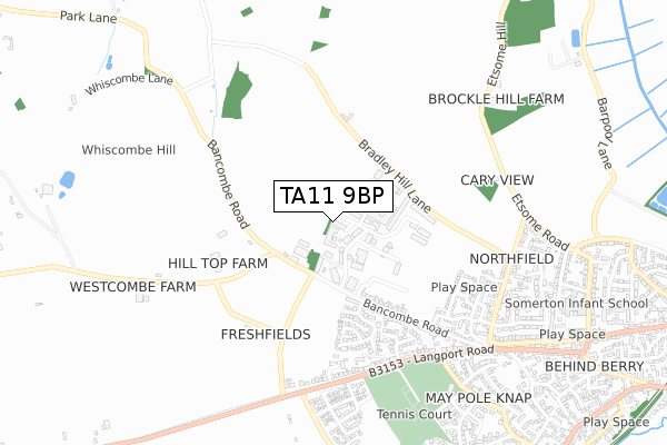 TA11 9BP map - small scale - OS Open Zoomstack (Ordnance Survey)