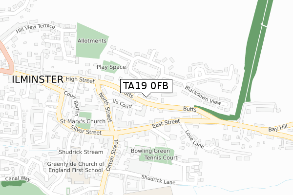TA19 0FB map - large scale - OS Open Zoomstack (Ordnance Survey) TA19 0FB map - large scale - OS Open Zoomstack (Ordnance Survey)