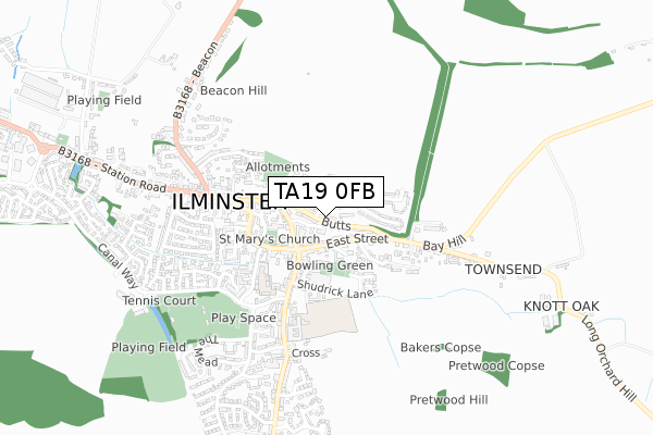 TA19 0FB map - small scale - OS Open Zoomstack (Ordnance Survey) TA19 0FB map - small scale - OS Open Zoomstack (Ordnance Survey)