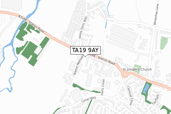 TA19 9AY map - large scale - OS Open Zoomstack (Ordnance Survey) TA19 9AY map - large scale - OS Open Zoomstack (Ordnance Survey)