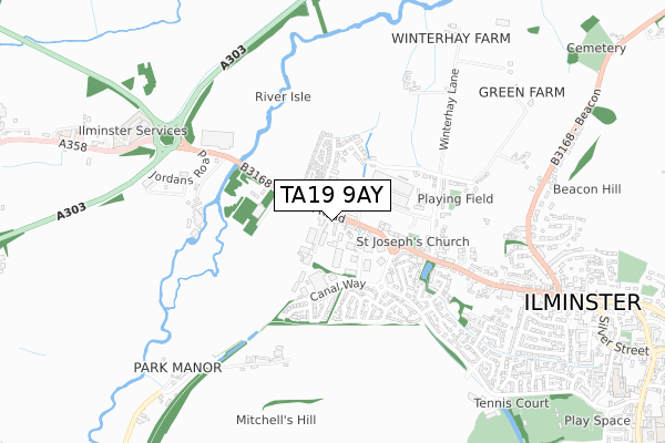 TA19 9AY map - small scale - OS Open Zoomstack (Ordnance Survey) TA19 9AY map - small scale - OS Open Zoomstack (Ordnance Survey)