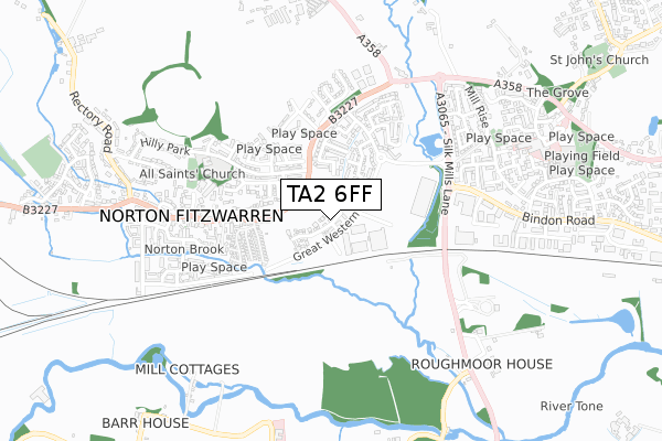 TA2 6FF map - small scale - OS Open Zoomstack (Ordnance Survey) TA2 6FF map - small scale - OS Open Zoomstack (Ordnance Survey)