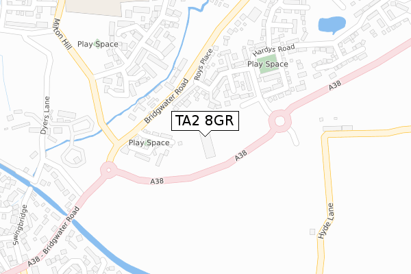 TA2 8GR map - large scale - OS Open Zoomstack (Ordnance Survey) TA2 8GR map - large scale - OS Open Zoomstack (Ordnance Survey)