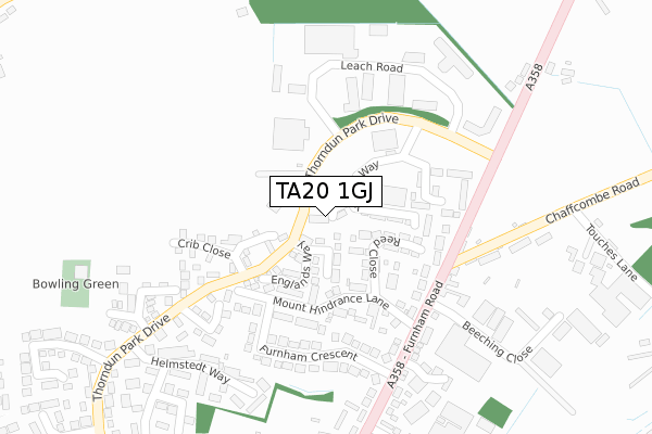 TA20 1GJ map - large scale - OS Open Zoomstack (Ordnance Survey)