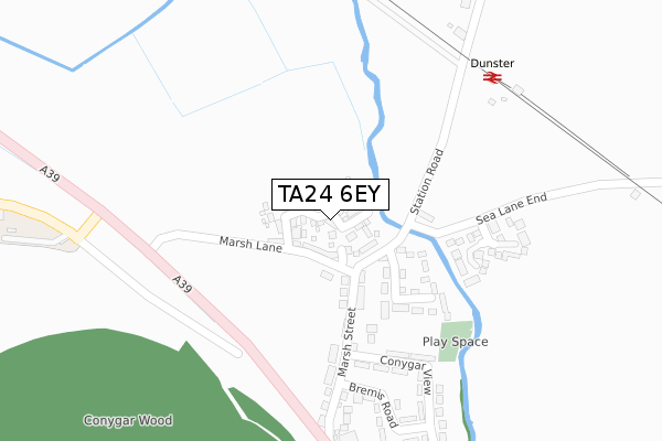 TA24 6EY map - large scale - OS Open Zoomstack (Ordnance Survey)