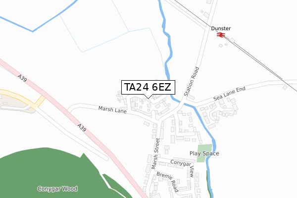 TA24 6EZ map - large scale - OS Open Zoomstack (Ordnance Survey)