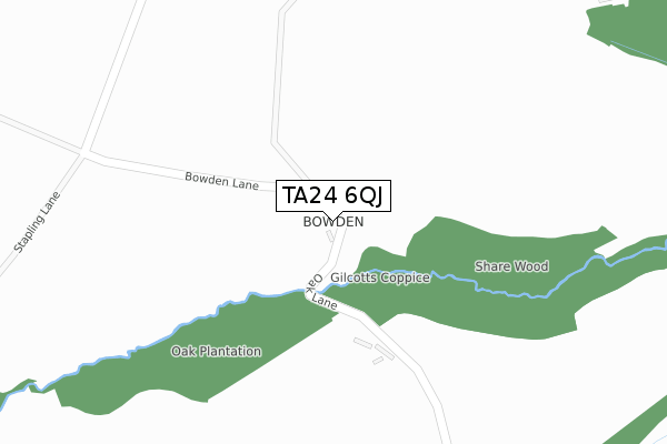 TA24 6QJ map - large scale - OS Open Zoomstack (Ordnance Survey)