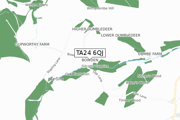 TA24 6QJ map - small scale - OS Open Zoomstack (Ordnance Survey)