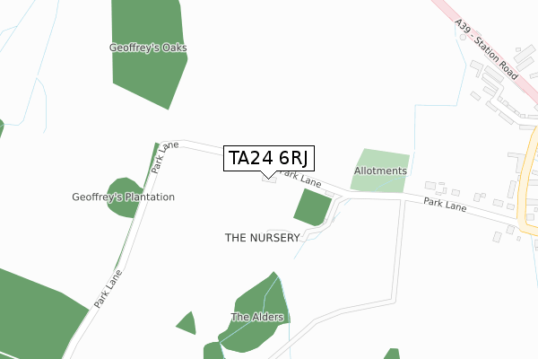 TA24 6RJ map - large scale - OS Open Zoomstack (Ordnance Survey)