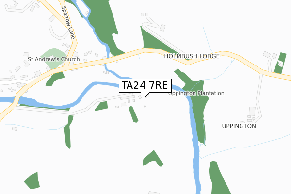 TA24 7RE map - large scale - OS Open Zoomstack (Ordnance Survey)