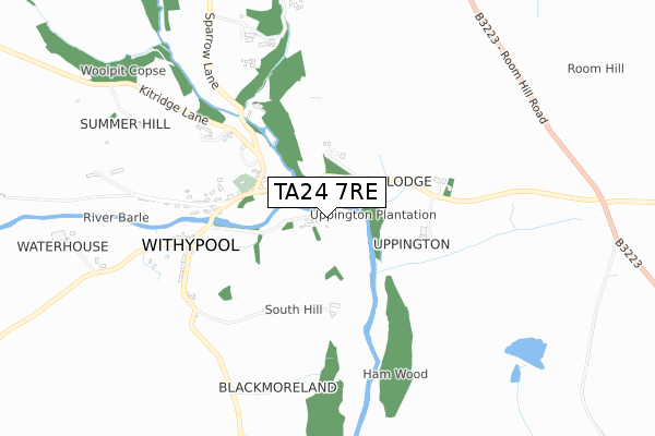 TA24 7RE map - small scale - OS Open Zoomstack (Ordnance Survey)